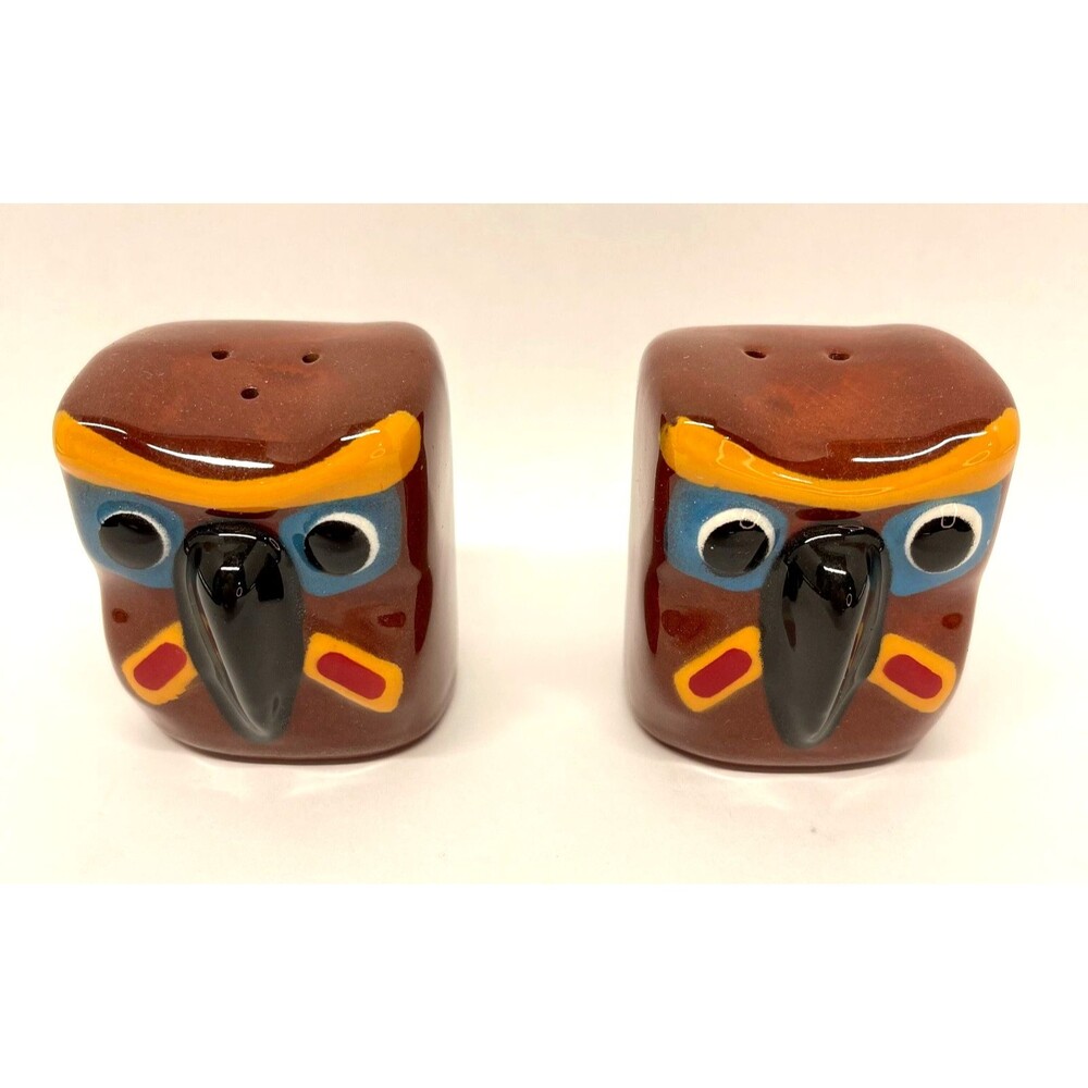 Vintage Hinton Blaisdell Totem Ware Salt Pepper Shakers Port Orchard WA